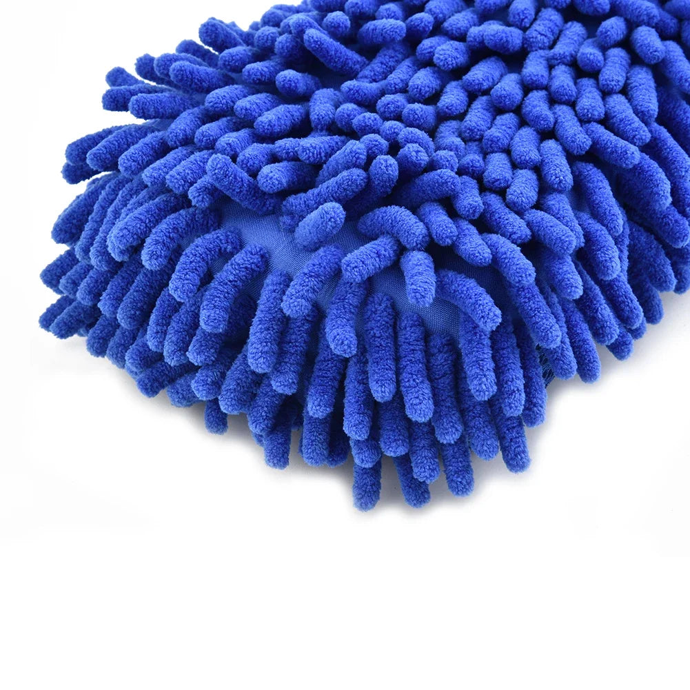 1 Pc Blue Microfiber Chenille Car Wash Sponge Cleaning Tool