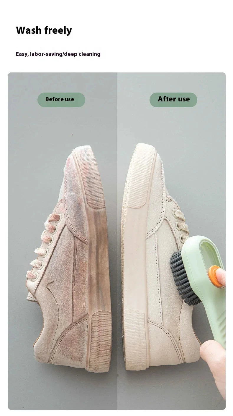1/2pcs Shoes Brush Automatic Liquid Discharge Cleaner Tool