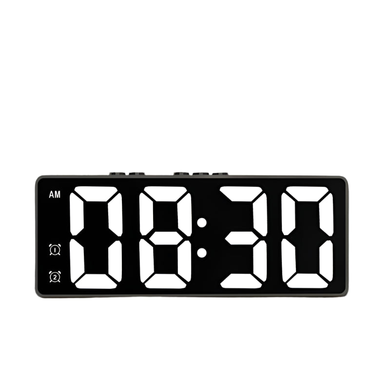 LED Mirror Table Clock Digital Alarm with Snooze Display