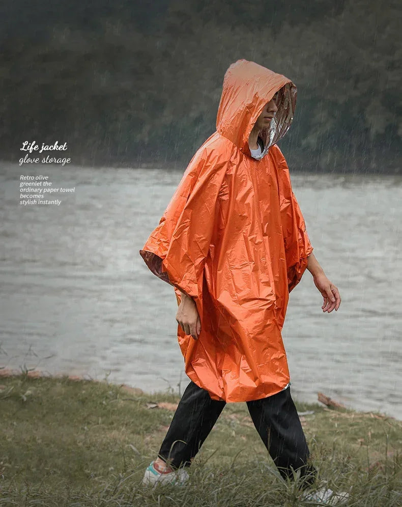 Reusable Emergency Rain Poncho β Unisex Waterproof Travel Raincoat for Hiking, Camping & Outdoor Gear