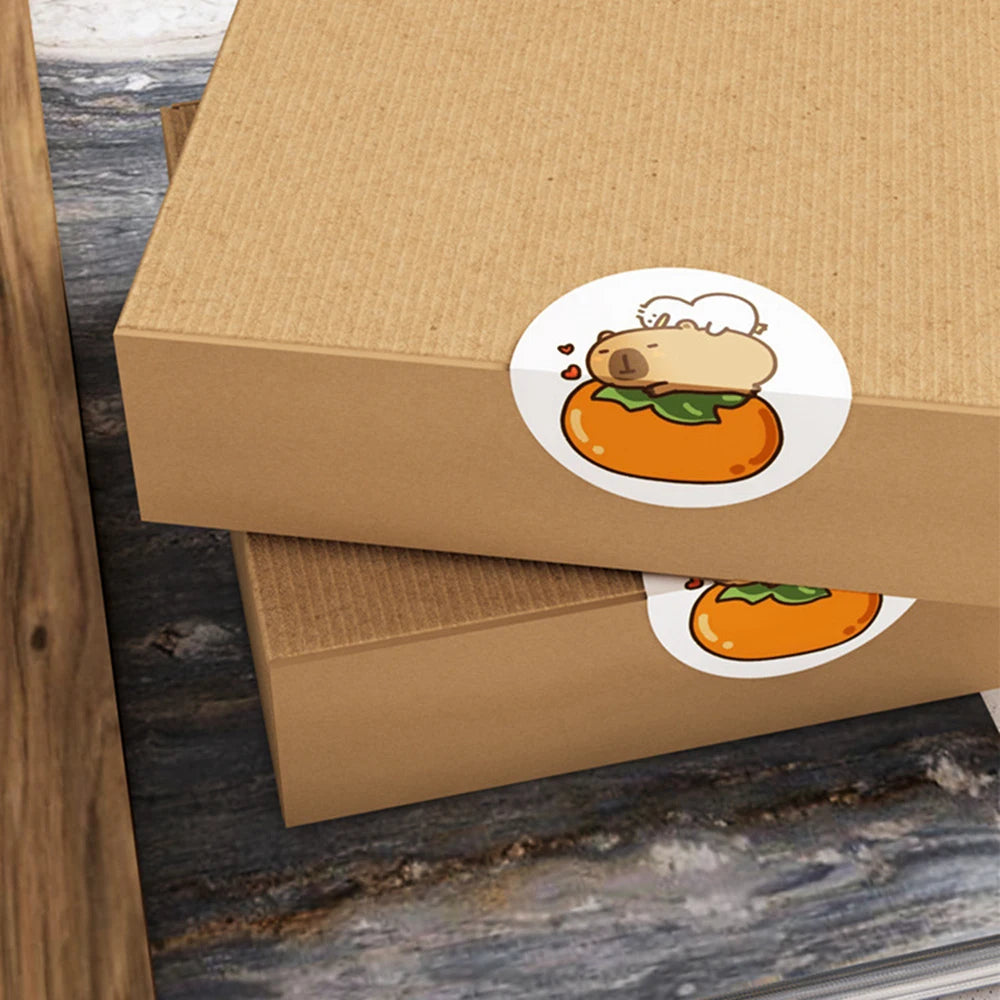 500pcs/Roll Cute Capybara Sticker Set Waterproof Decorative For Luggage Laptop Phone Diary Kids