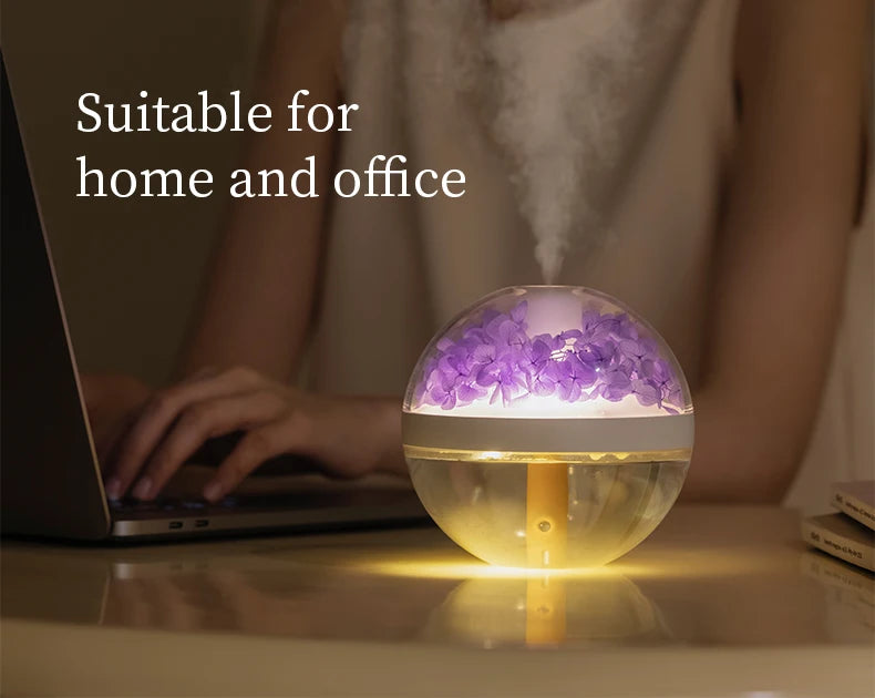 270ML USB Rechargeable Air Humidifier with LED Light and 800mAh Battery for Home Hydration and Relaxation