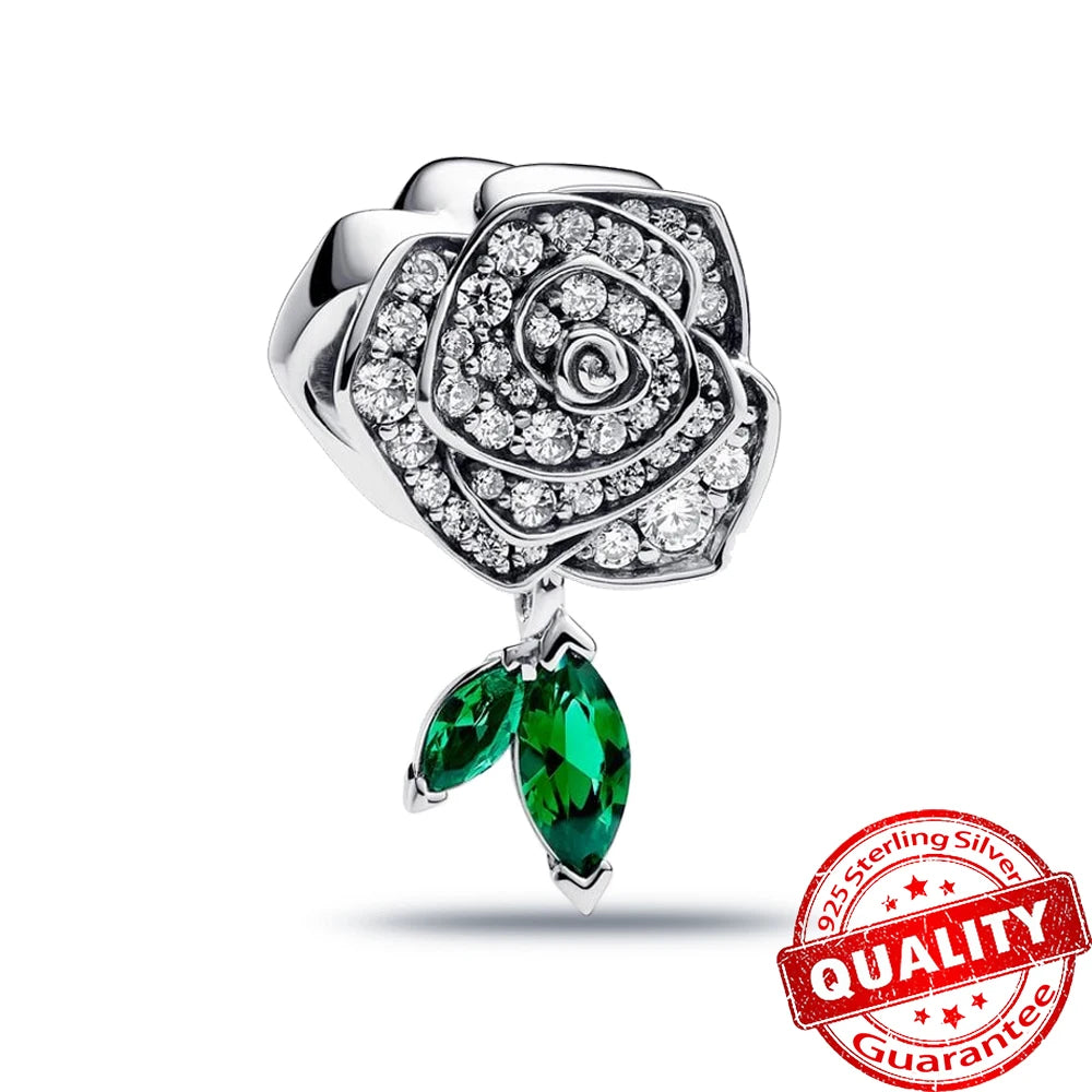 Authentic 925 Sterling Silver Charm Sparkling Star Moon Sun Pendant Jewelry Gift