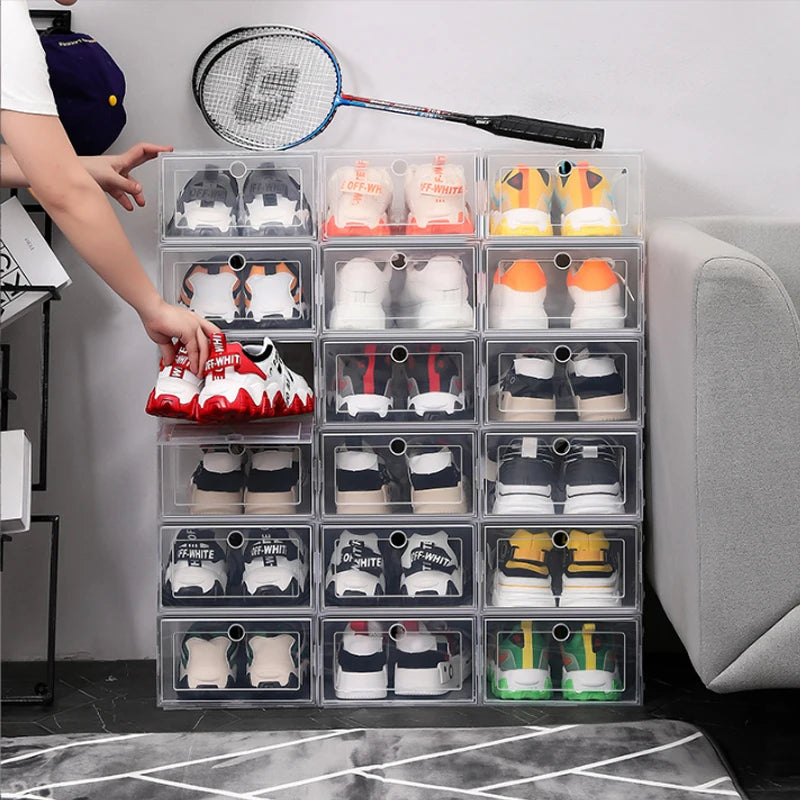 6pcs/set Antioxidant Shoe Cabinet High Transparent Dustproof Shoe Organizer Box