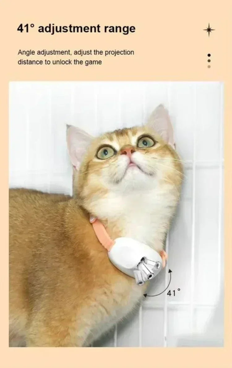 Rechargeable LED Pet Collar with Interactive Laser Teaser and Light-Up Function for Cats and Dogs