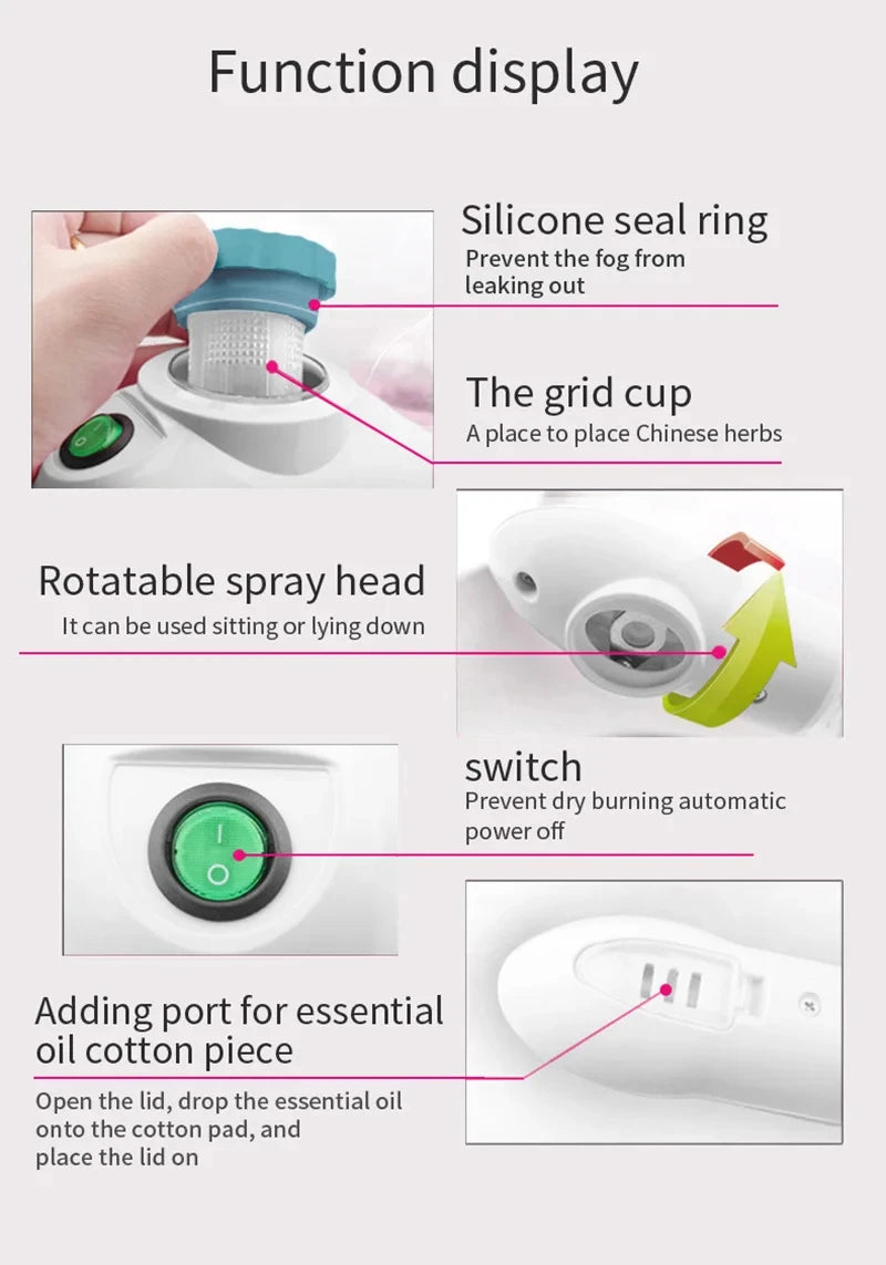 Facial Hot Spray Steamer with Extendable Arm for Spa and Moisturizing