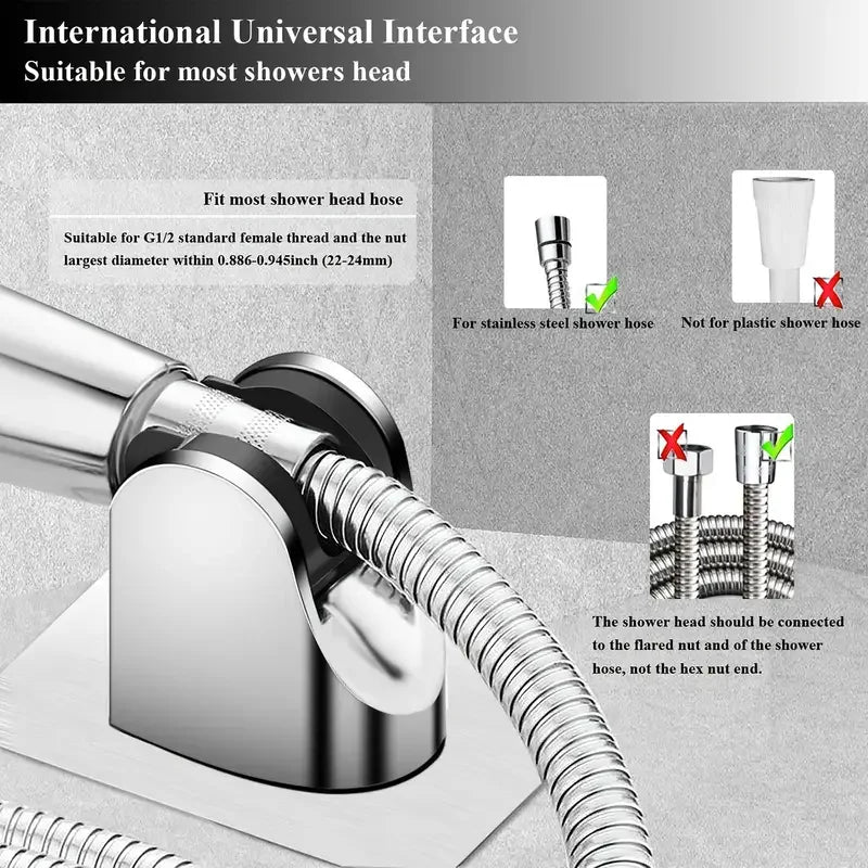 1Pcs Universal Showerhead Holder Wall Mounted Punch Free Adjustable Bathroom Accessory