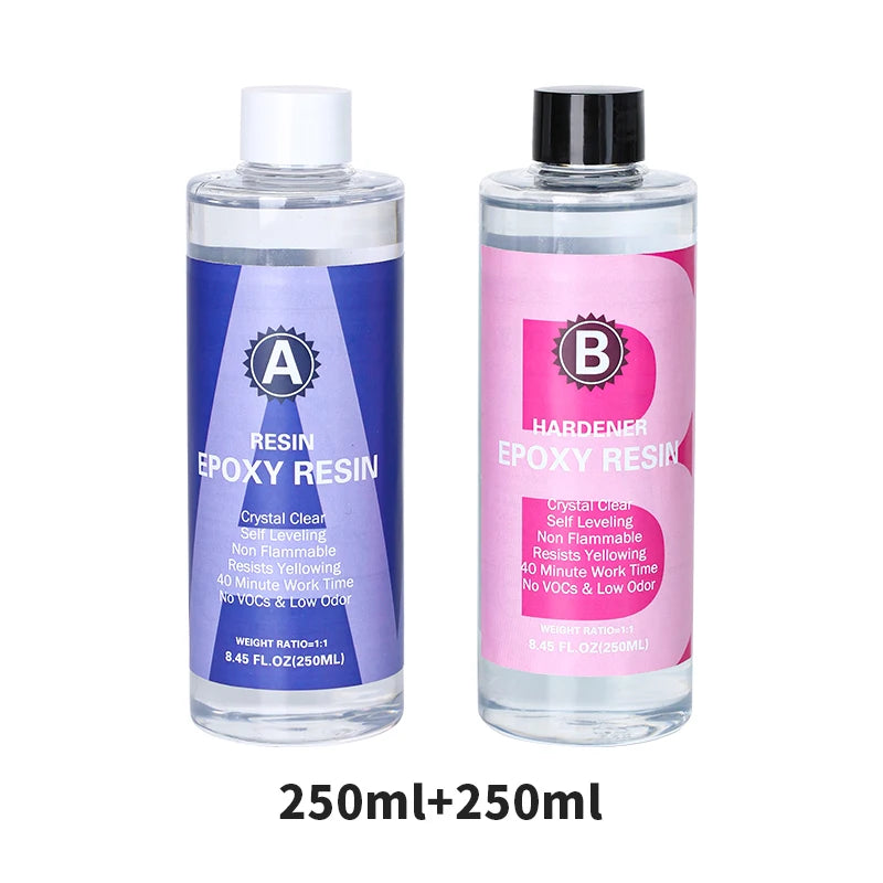1 to 1 Crystal Clear Epoxy Resin Kit for Coating and Casting High Gloss Bubbles Free Art Supplies for DIY Jewelry and Crafts