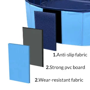 Foldable Dog Pool for Small Pets Quick Setup and Drain Hole Durable Waterproof PVC 32x8 Inches