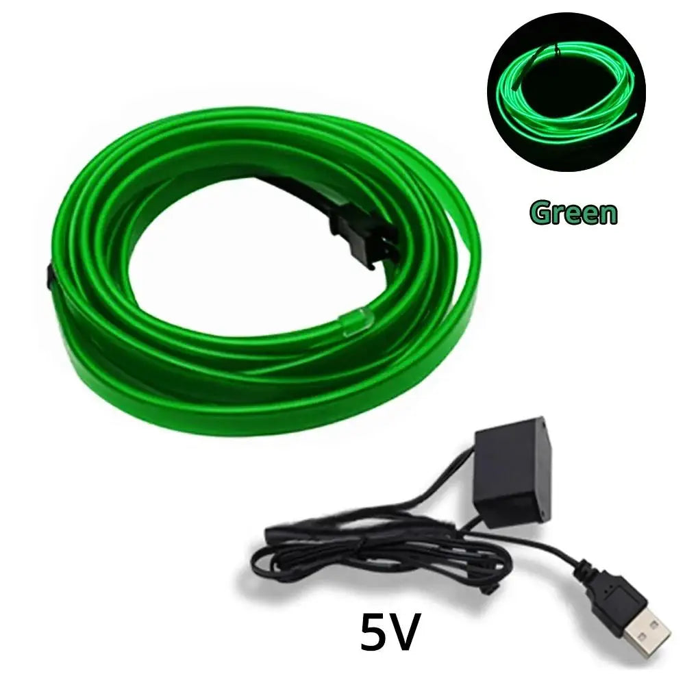 1M/2M/3M/5M Car Interior LED Strip Flexible Neon Lights USB