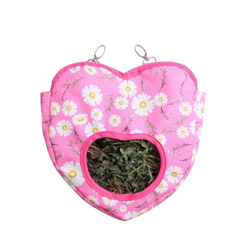 Bunny Hay Bag Guinea Pig Hay Bag Rabbit Feeder Bunny Feeders With 2 Metal Buckles Portable Hay Storage Bag For Small