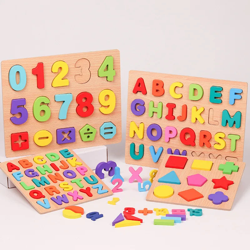 Wooden Puzzle Montessori Toys for Baby Early Learning 1-3 Years