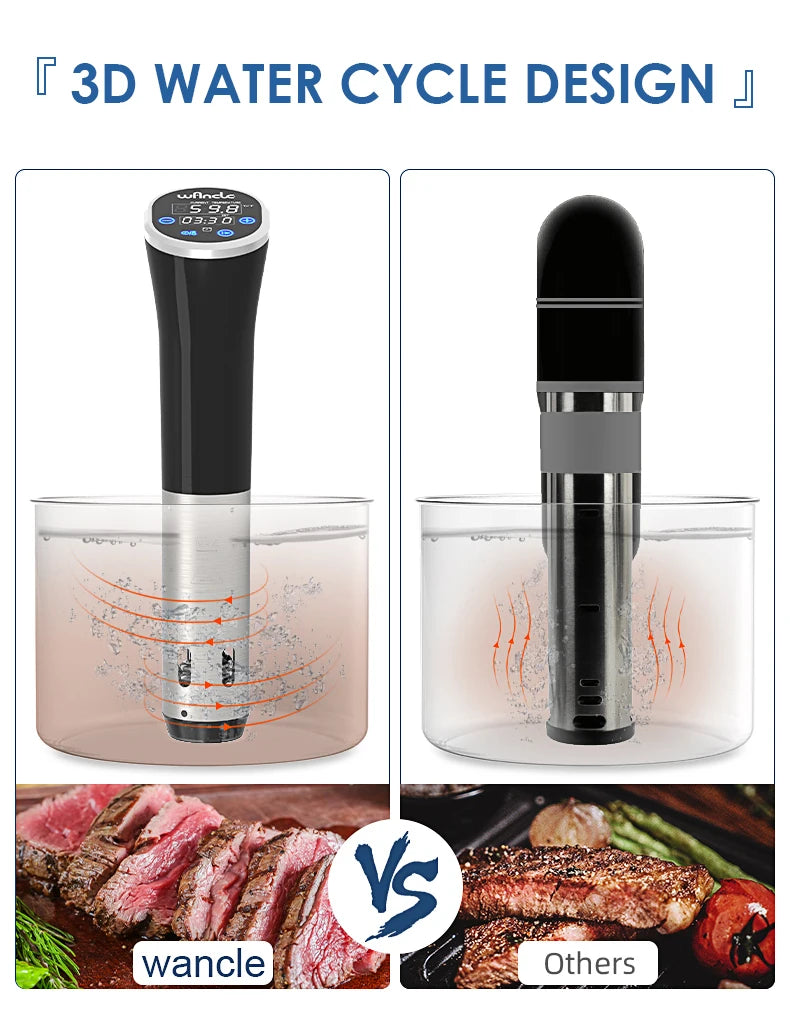 Wancle 1100W Sous Vide Cooker β Accurate Cooking with LCD Touch Control
