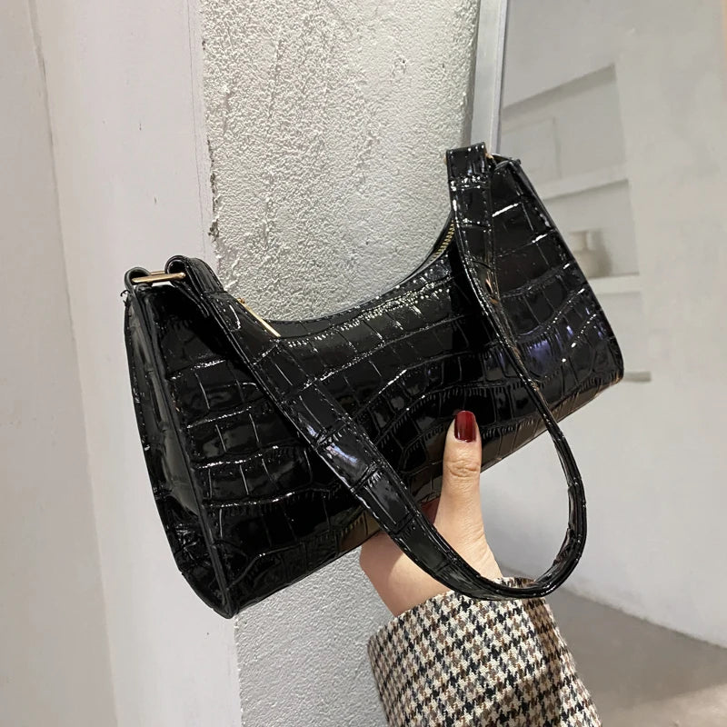 Retro Alligator Pattern Small Handbags for Women PU Leather