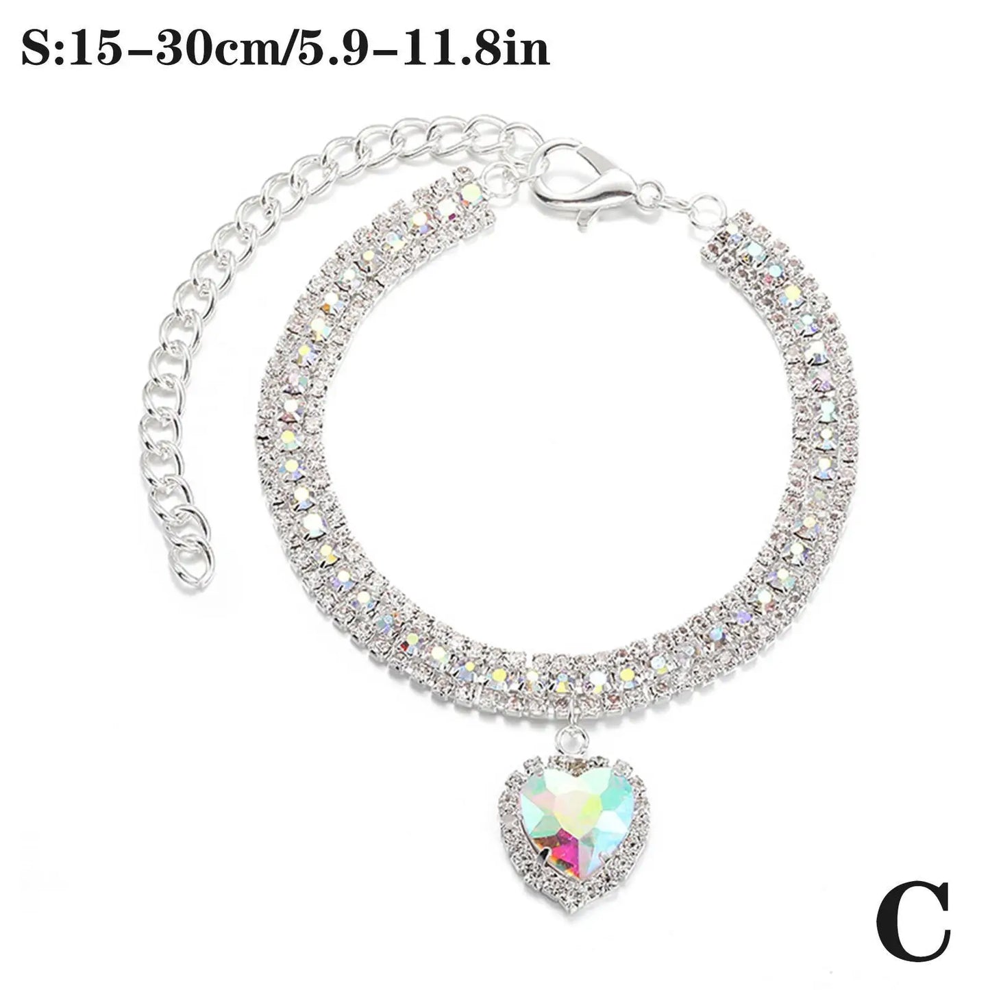 Dog Cat Rhinestone Diamante Collar Necklace Puppy Crystal Bling Pet Accessories For Puppy Kitten Crystal Pendant Diamond Collars