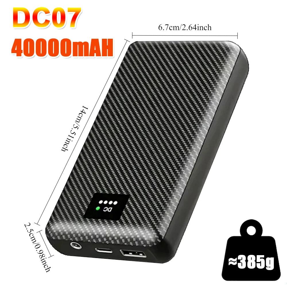 40000mAh Power Bank DC 7.4V Portable Charger for Heated Gear