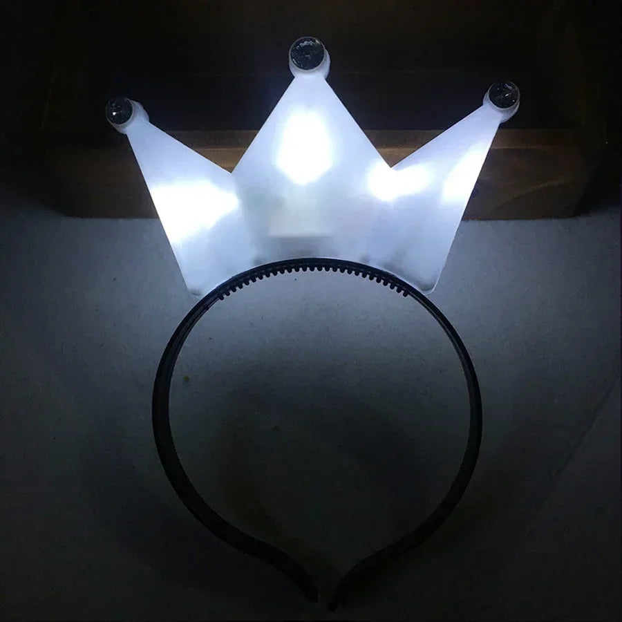 LED Princess Crown Headbands 6/12pcs Light Up Tiaras for Weddings and Parties Flashing Hair Hoops