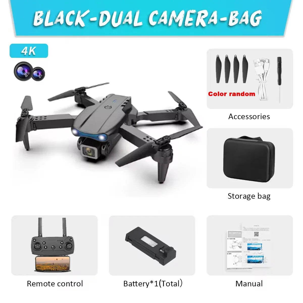 E99 Pro Drone Quadcopter HD 6K Photography Remote Control Toys