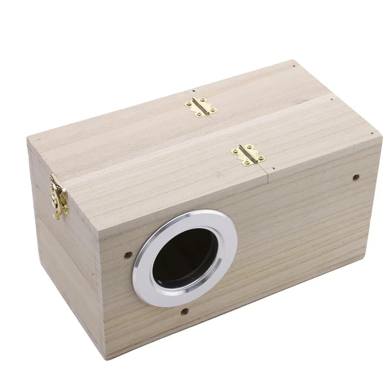 1pc Wood Bird Breeding Box Bird House Nest Parrot Breeding Decorative Cages Pet Accessories Home Balcony Decoration