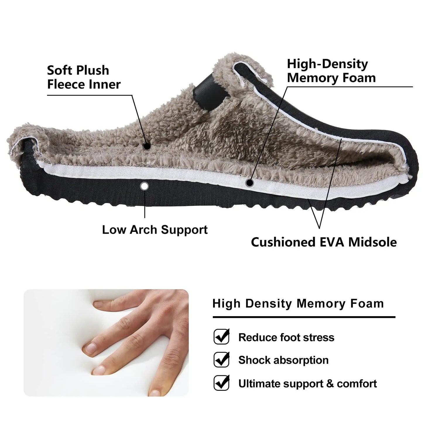 Comwarm New Fuzzy House Slippers For Women Men Winter Clogs