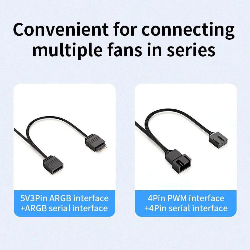 Ventilador para caja de PC TEUCER Prism12025 de 120 mm, 5 V, 3 pines, ARGB, efecto de luz de espejo cíclico, PWM, 800 a 2000 RPM, juego de 3 piezas