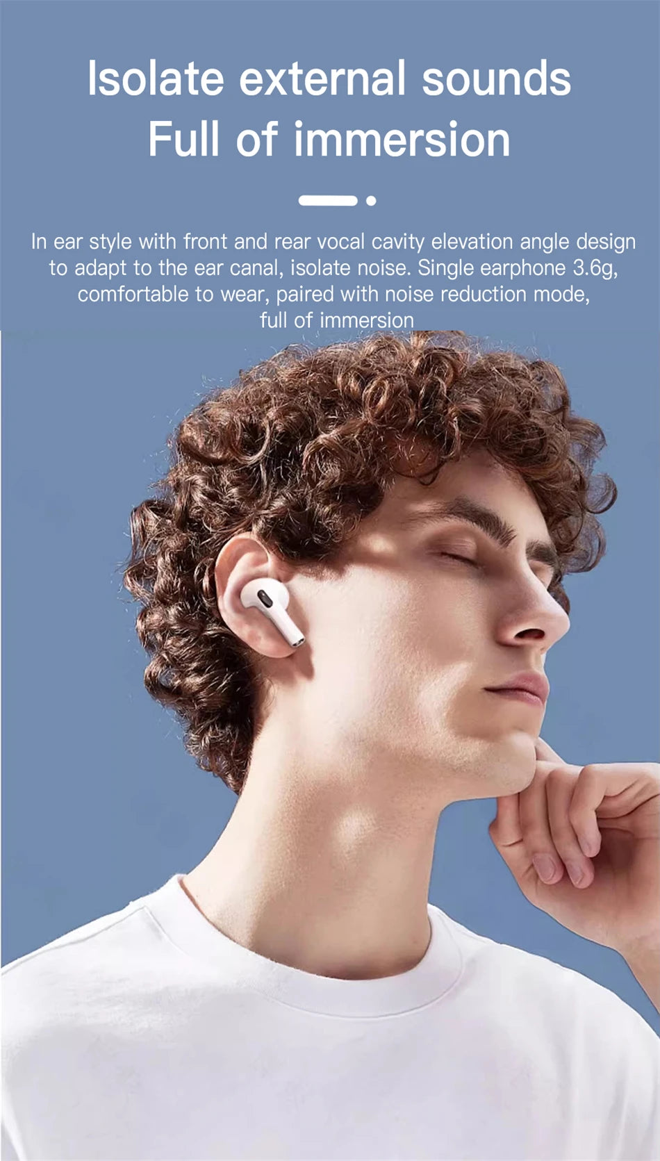 In Ear Subwoofer Earphones with HD Microphone Type-C Wireless Headset for iPhone 15 16 Samsung Xiaomi Huawei VIVO Tablet and Phone