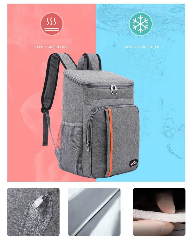 18L Portable Thermal Lunch Bag Cooler Insulated Waterproof Case