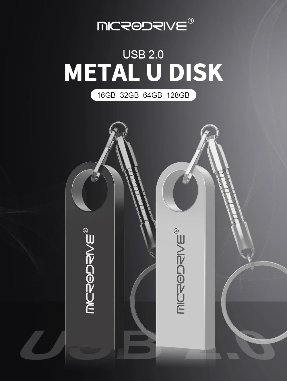 High Speed Memoria Flash Drive 8GB 32GB 64GB 128GB Waterproof USB 2.0 Metal Stick Custom Logo