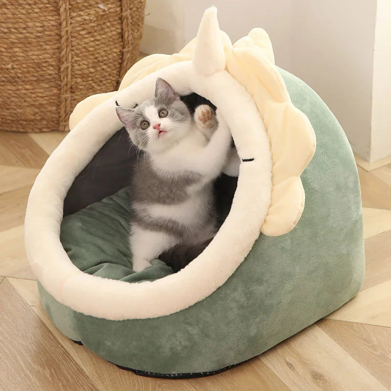 Pet Tent Cave Bed for Cats Small Dogs Self-Warming Washable