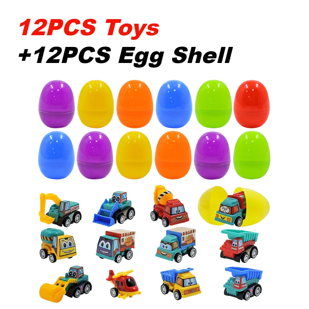 12/20/24/48Pcs Prefilled Easter Eggs with Plush Toys for Kids