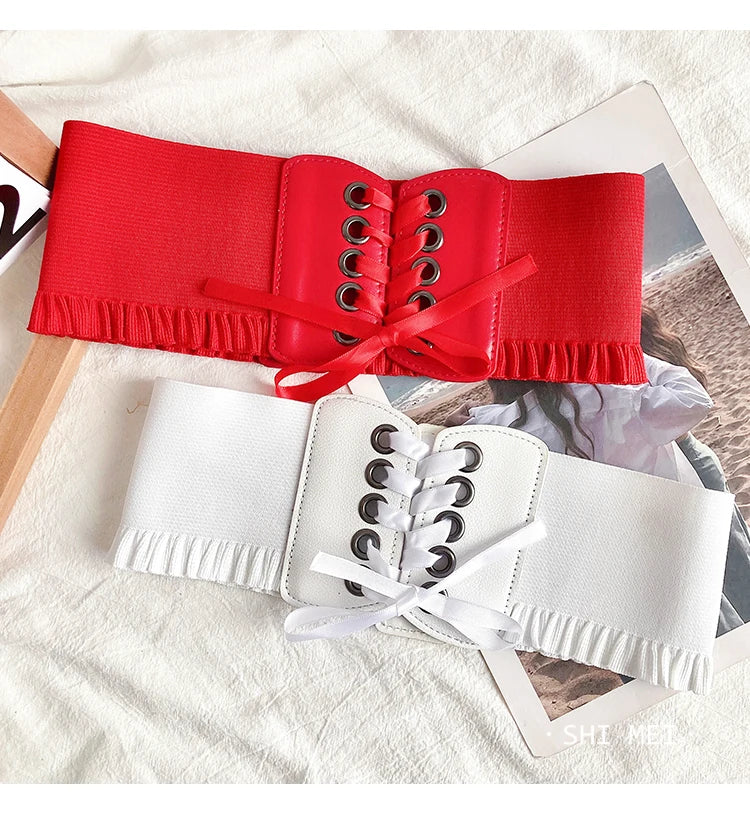 1pcs Women's Wide Black Belt with Buckle for Daily Wear