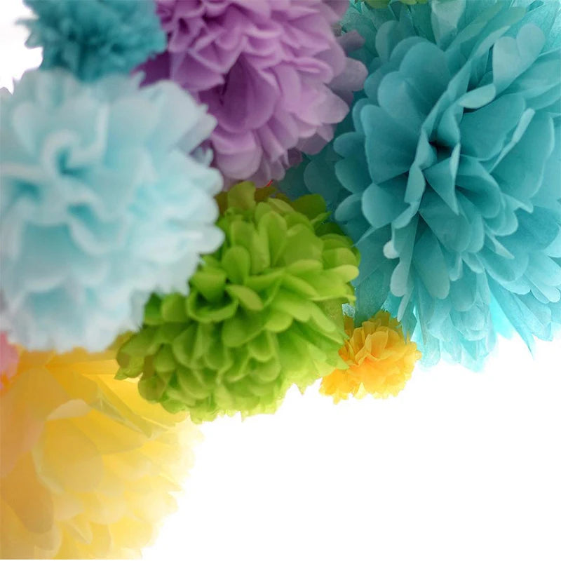 Dusty Rose Light Pink Rose Gold Paper Pom Pom Set Decorations