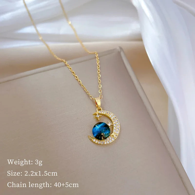 Light Luxury Titanium Steel Star Series Necklace for Women