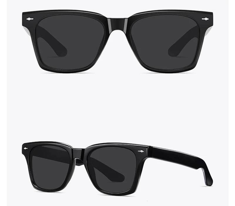 Kachawoo Polarized Sunglasses for Men and Women TR90 Frame Acetate Square Eyewear European Style Blue Orange Grey