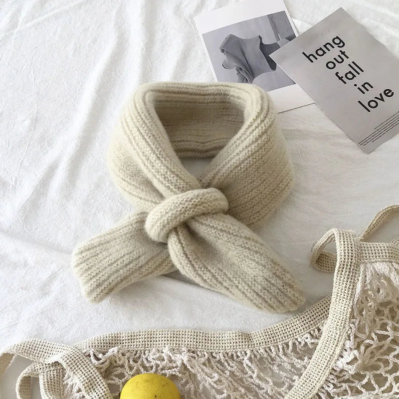 Simple Fashion Baby Scarf Candy Color Woolen Knitted Scarves for Kids Winter Warm Neckerchief
