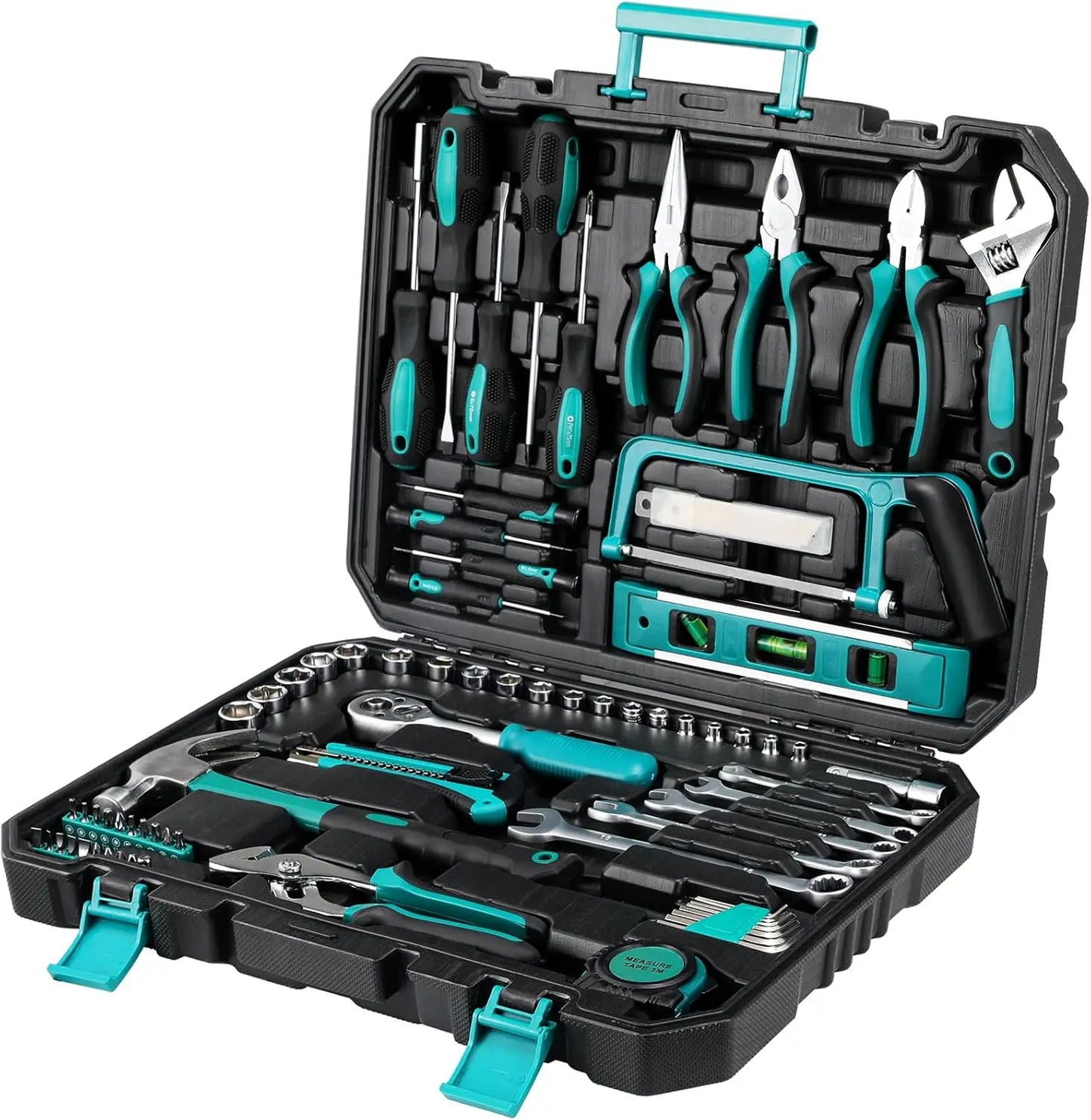 79 Piece Home Auto Repair Tool Kit with Plastic Toolbox Storage