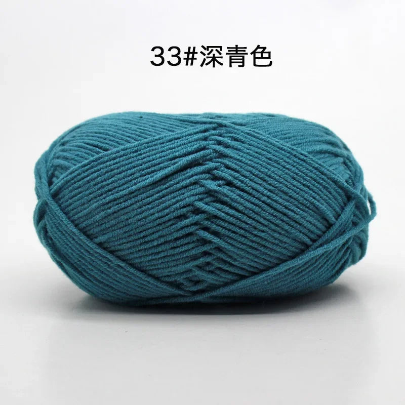 Likeecords 4-Strand Milk Cotton Yarn 60g Soft Baby Yarn for Knitting and Crochet