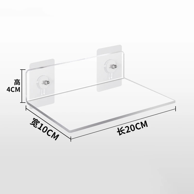 Invisible Acrylic Floating Wall Ledge Shelf for Kids Bookshelves and Bathroom Storage