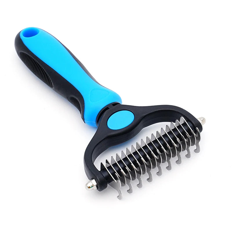 Pet Knot Remover Comb for Dogs & Cats - Dematting Tool with Stainless Steel Blades - Detangling Brush for Matted Hair - Professi