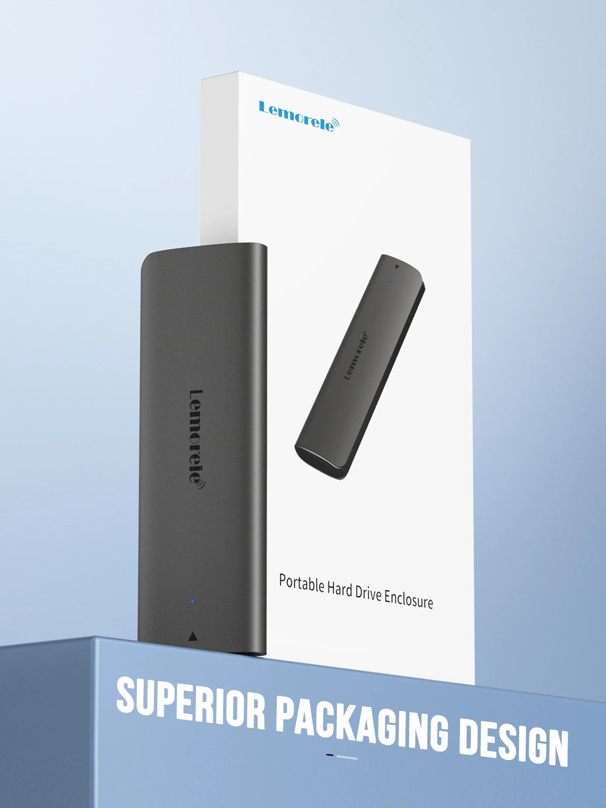 Lemorele M.2 NVMe SSD Enclosure USB 3.1 10Gbps PCIe External Hard Drive Case for M/B+M Key SSDs