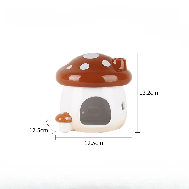 Mushroom Fantasy Forest Hamster Ceramic Nest Home Landscaping Supplies Golden Bear Food Bowl Summer Cooling Evacuation House