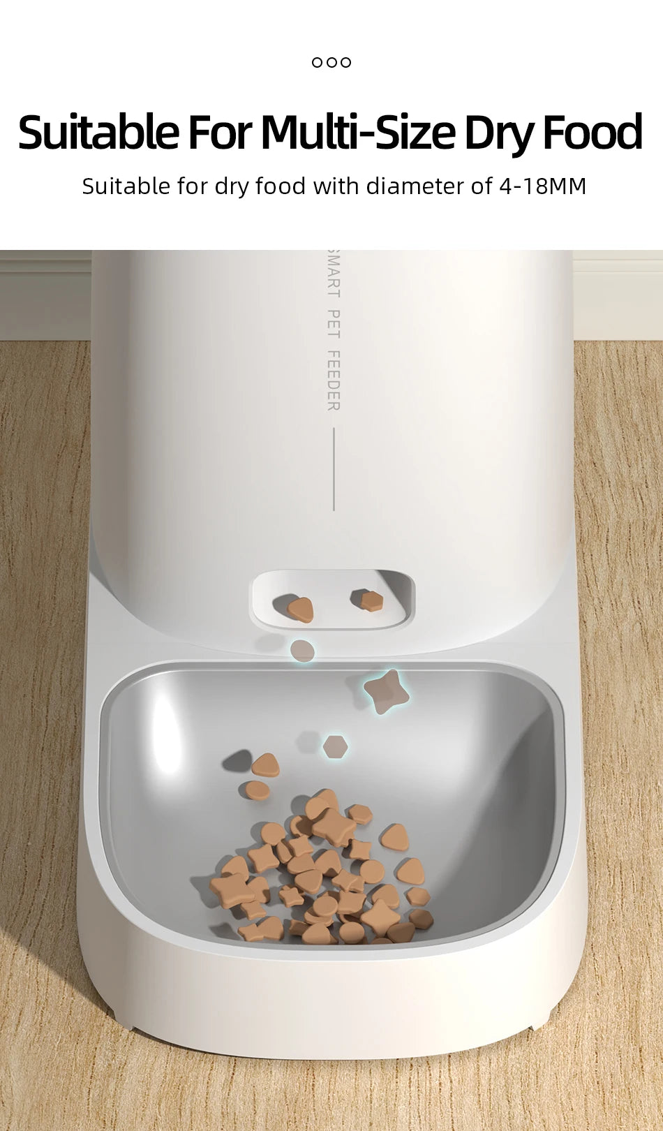 ROJECO Automatic Cat Feeder Smart WiFi Kibble Dispenser
