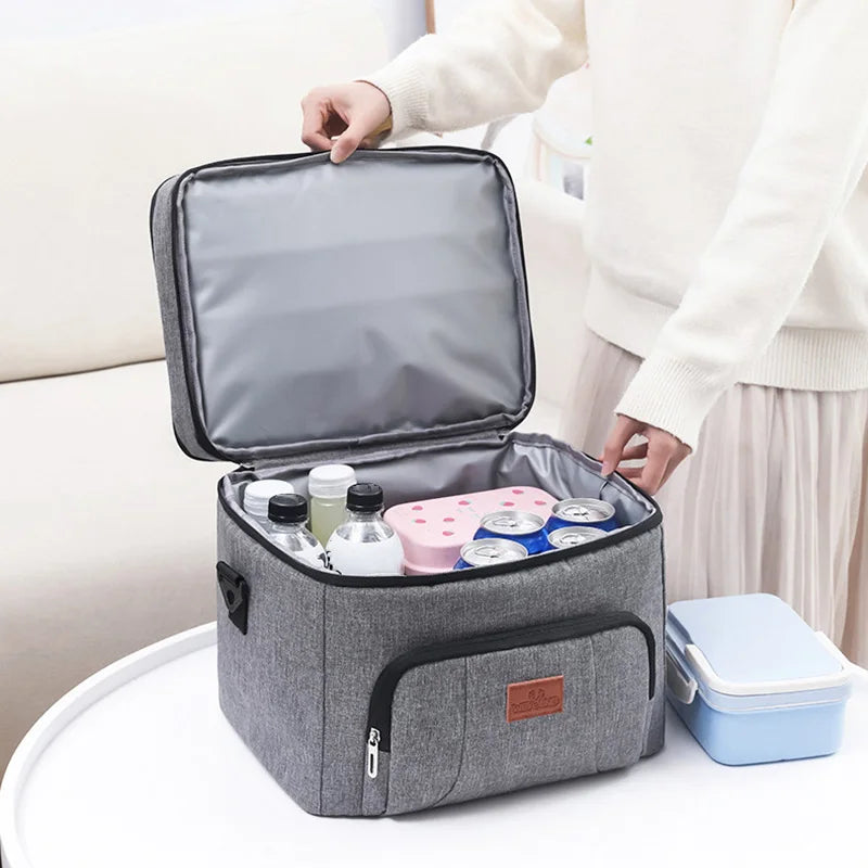 Multifunctional Double Layers Tote Cooler Lunch Bag β Large Capacity for Travel and Picnic