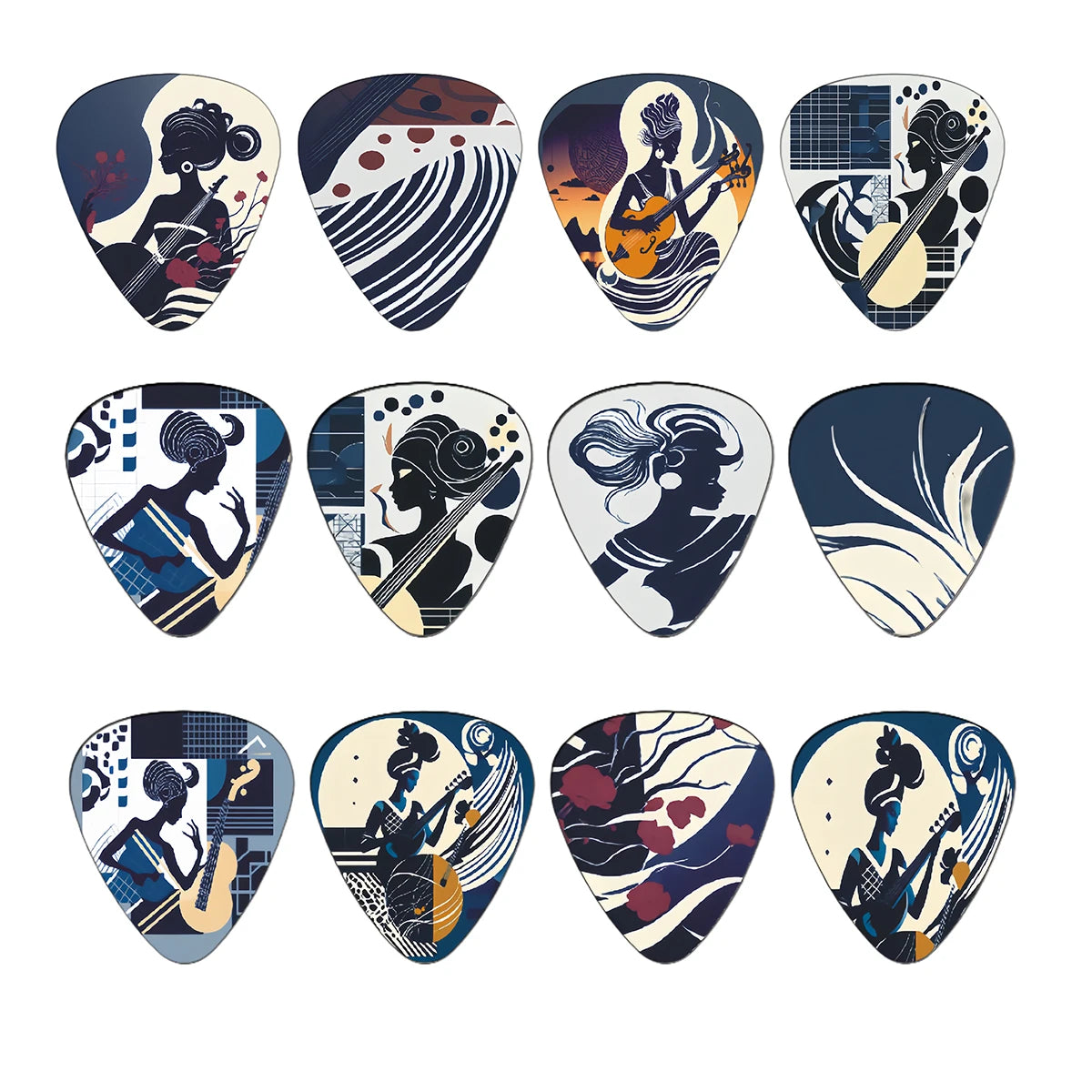 12pcs New Guitar Picks 0.46/0.71/1.0Mm Cartoon Couples