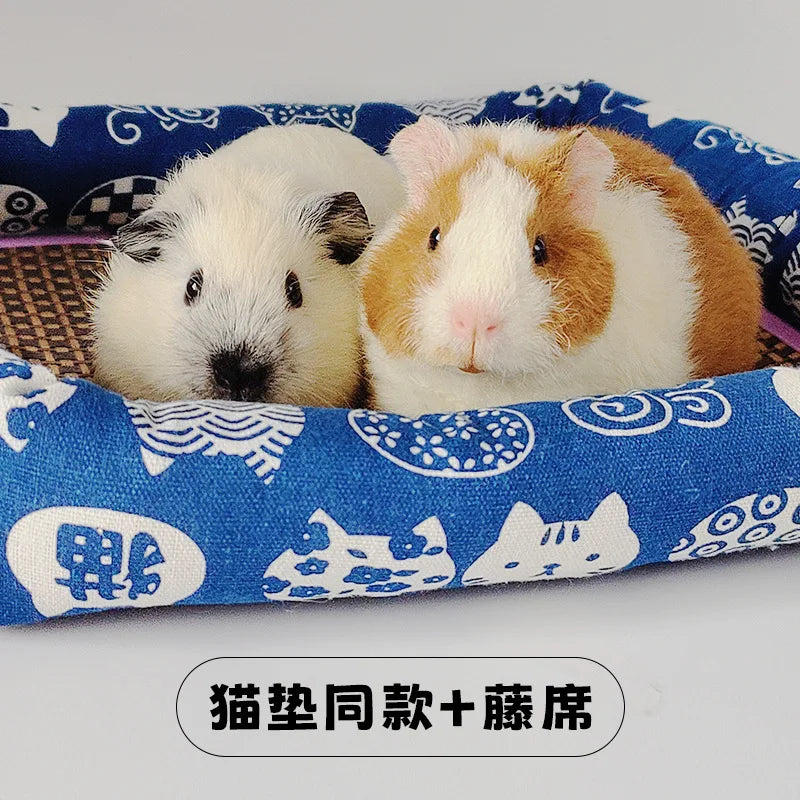 Hamster Summer Cooling Mat for Small Animals Breathable Cushion Bed Guinea Pig Chinchilla Rat Rabbit Cage Squirrel Rattan Mat