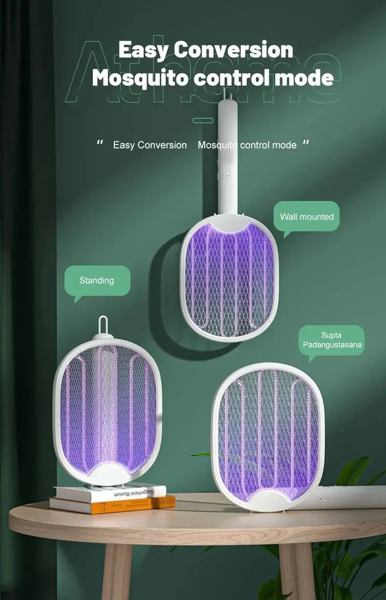 1 lámpara nueva para matar mosquitos, recargable por USB, eléctrica, plegable, matamoscas, 3000 V