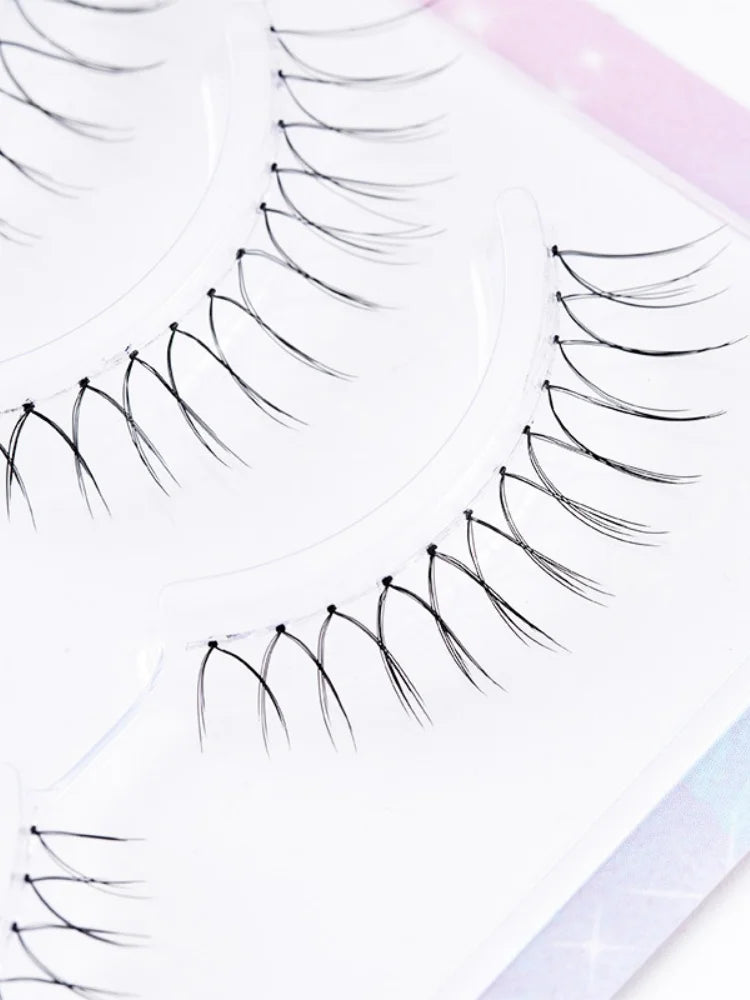 MJ 5 Pairs Natural Transparent Stem Fairy False Eyelashes