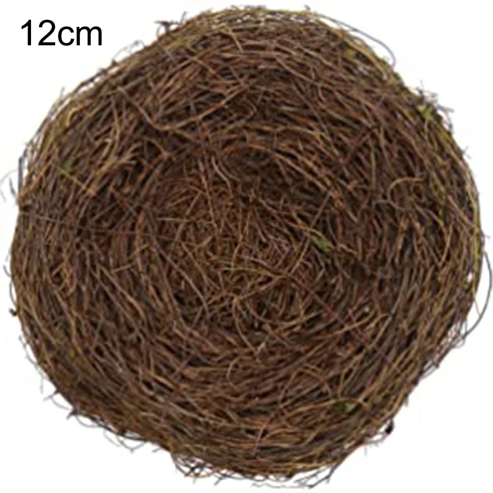 Nature Bird Nest Rattan Birds Nest Handmade Craft Vine Simulation Bird Nest Egg Decor Props Home Garden Window Decoration