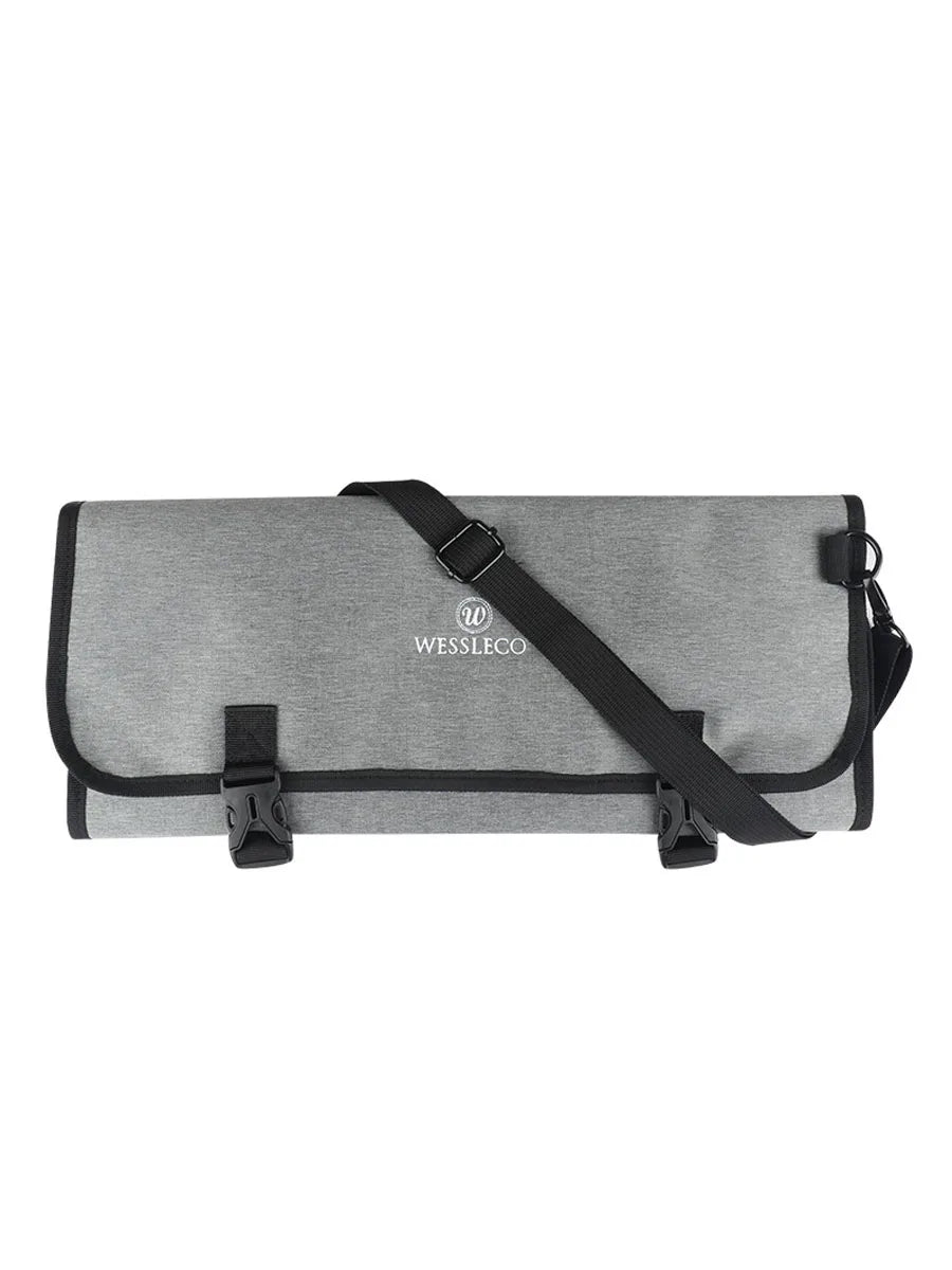WESSLECO Portable Chef Knife Bag Roll Case with Durable Storage Pockets for Easy Organization