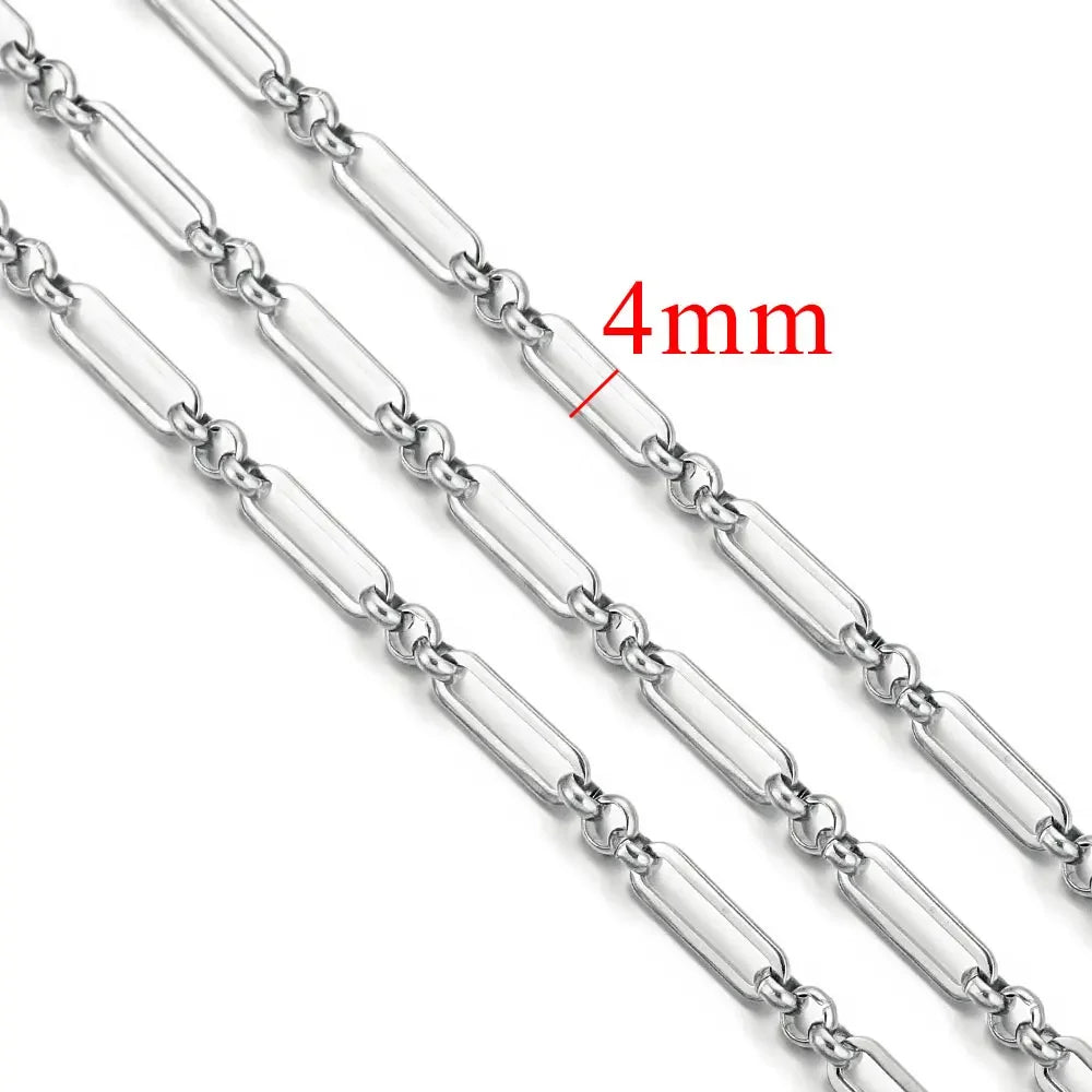 1 Meter Stainless Steel Chunky Hip Hop Gold Color Chains DIY Jewelry